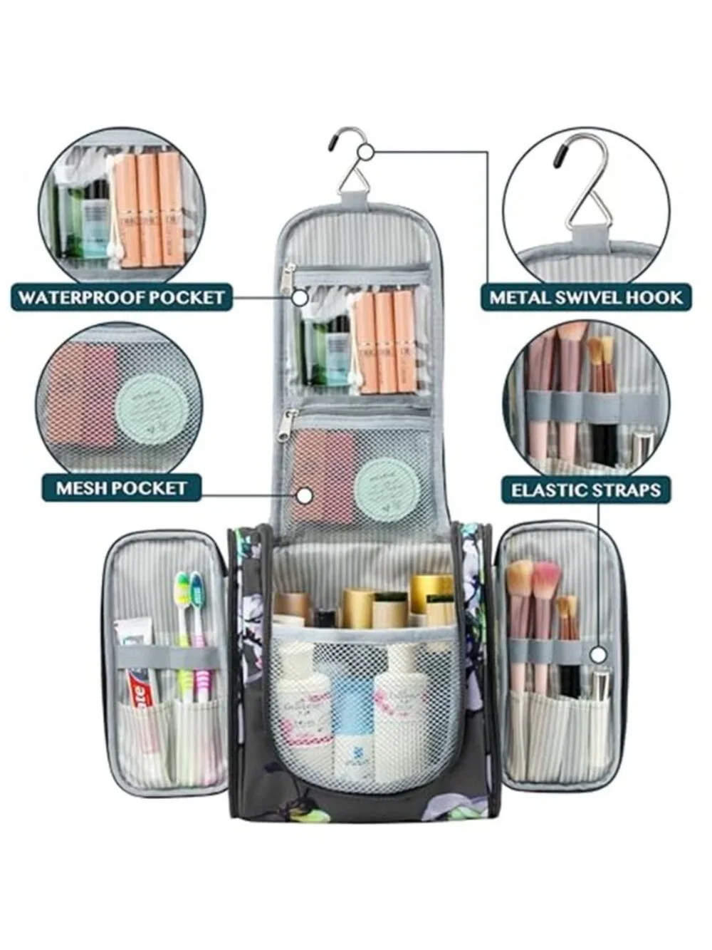 Hanging Toiletry Bag Travel Makeup Organizer Cosmetic Case Large Waterproof Bag